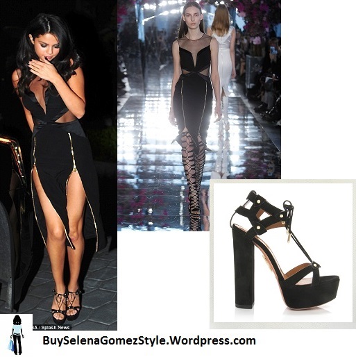 Selena Gomez black split dress VMA 2016 instagram