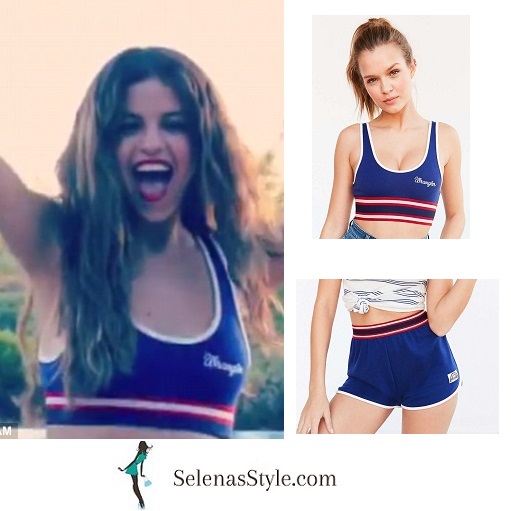 Selena Gomez blue white red sports bra instagram.jpg