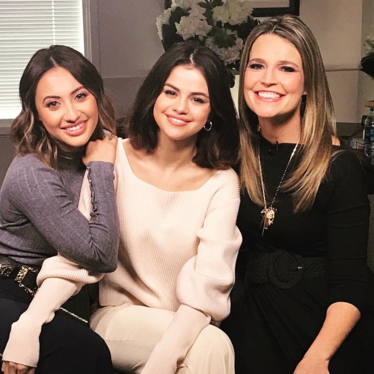 Selena Gomez style ivory sweater NBC News October 2017